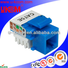 China atacado de cor azul transferência rápida UTP gato 5e rj45 90 graus keystone jack